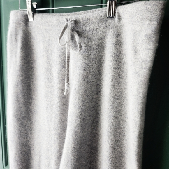 Aqua 100% Cashmere Lounge Super Soft Wide Leg Pants Large - Picture 4 of 6